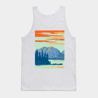 Leigh Lake in Grand Teton National Park Wyoming USA WPA Art Poster Tank Top